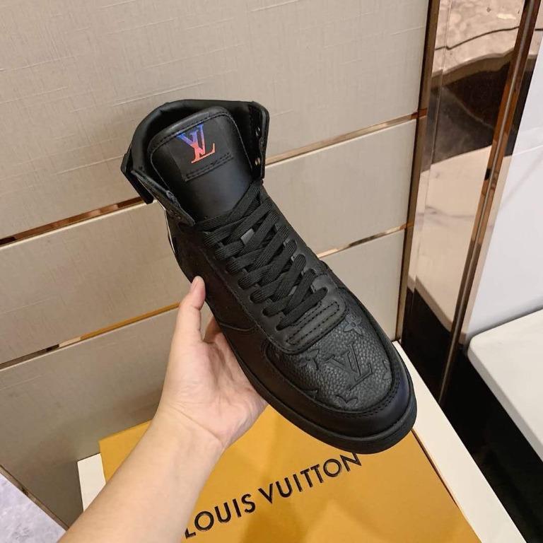 Louis Vuitton LV Unisex Rivoli Sneaker Boot Black Calf Leather