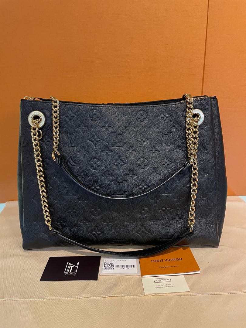 Louis Vuitton Black Monogram Empreinte Leather Surene MM Bag