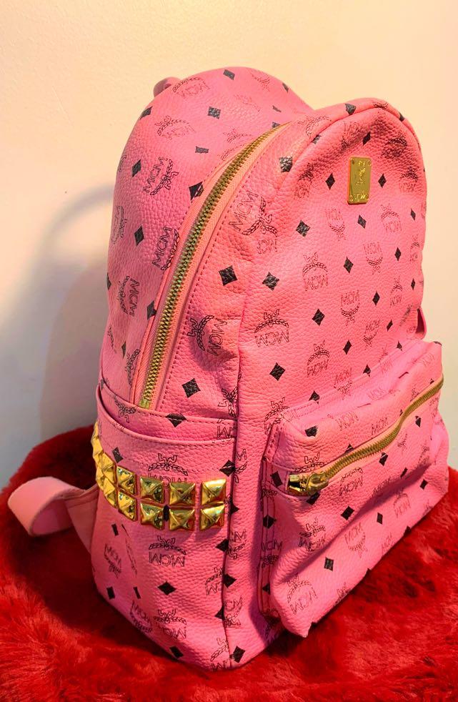 Mcm hot pink backpack hotsell