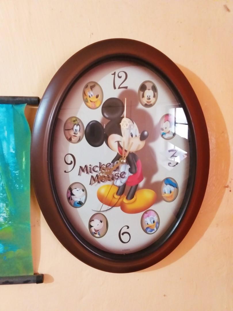 Mickey Mouse Disney Classic Oval Big Wall Clock Japan Surplus