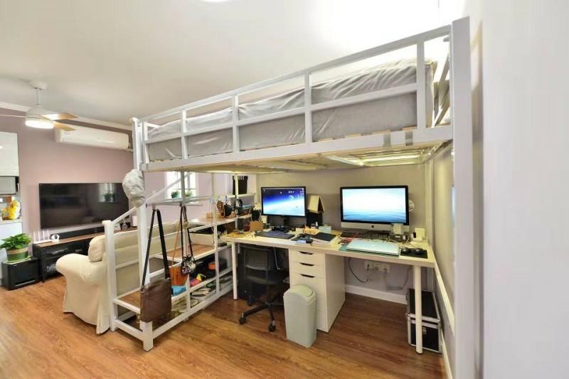 model c loft bed designed with staircase furniture home living furniture bed frames mattresses on carousell