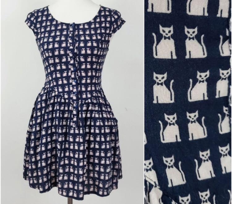 Cat print dress h&m discount