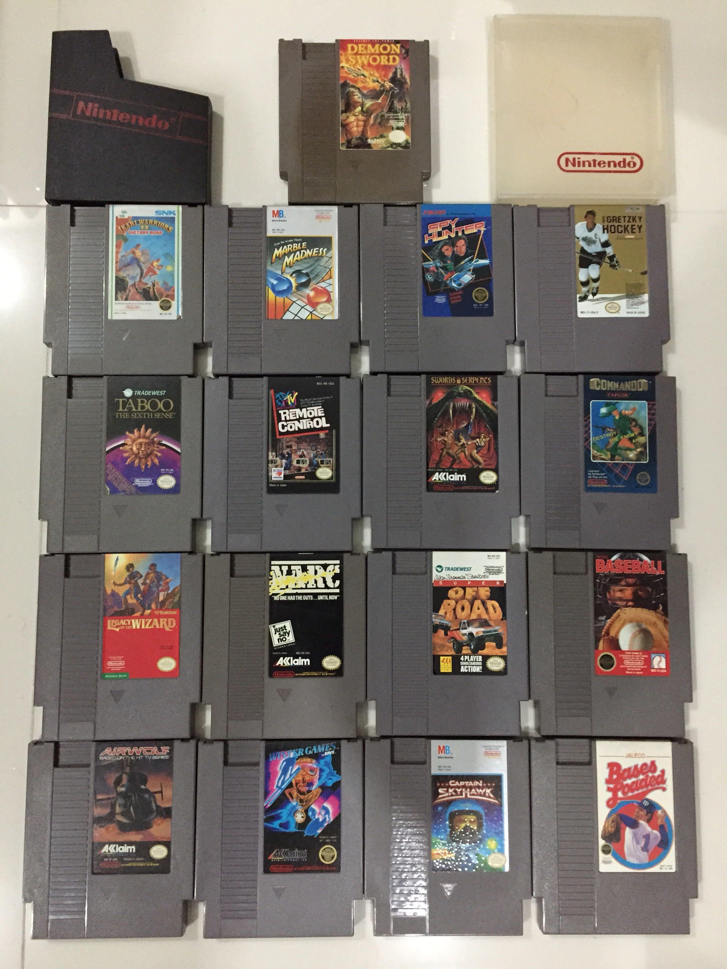 Nintendo Entertainment System (NES) Game Cartridges (Category: Nintendo) located in San Pablo. Submitted by elixirgames (Listing ID 1050923548, Image 2). Description: For Sale P600/each with NES dust covers Donkey Kong Classics, Super Mario Bros./Duck Hunt, Willow P500/each with manual and dust covers Terminator 2: Judgement Day, Star Soldier P400/each with dust covers Sky Kid-Spy Hunter P300/each Super Spike V’Ball/Nintendo Cup, Wayne Gretzky Ho