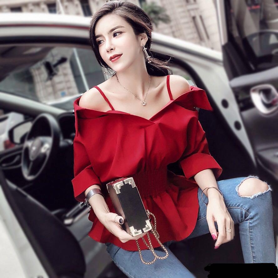 Off shoulder collar shirt deals