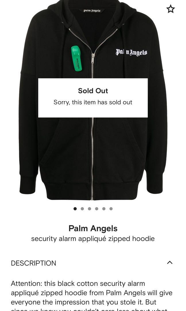 Palm angels security tag hoodie sale