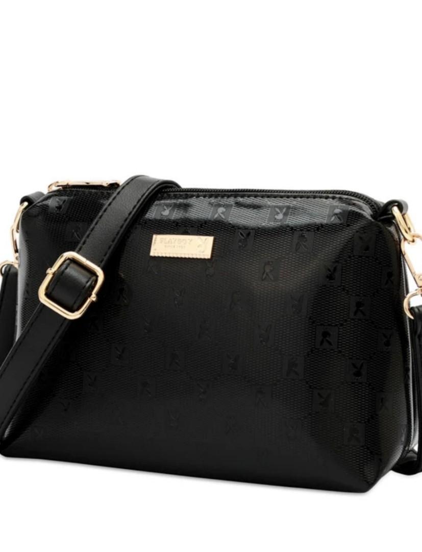 playboy bunny monogram sling bolsa
