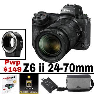 Pm ask price Nikon Z 6II With 24-70mm F4 lens kit Mirrorless Digital Camera