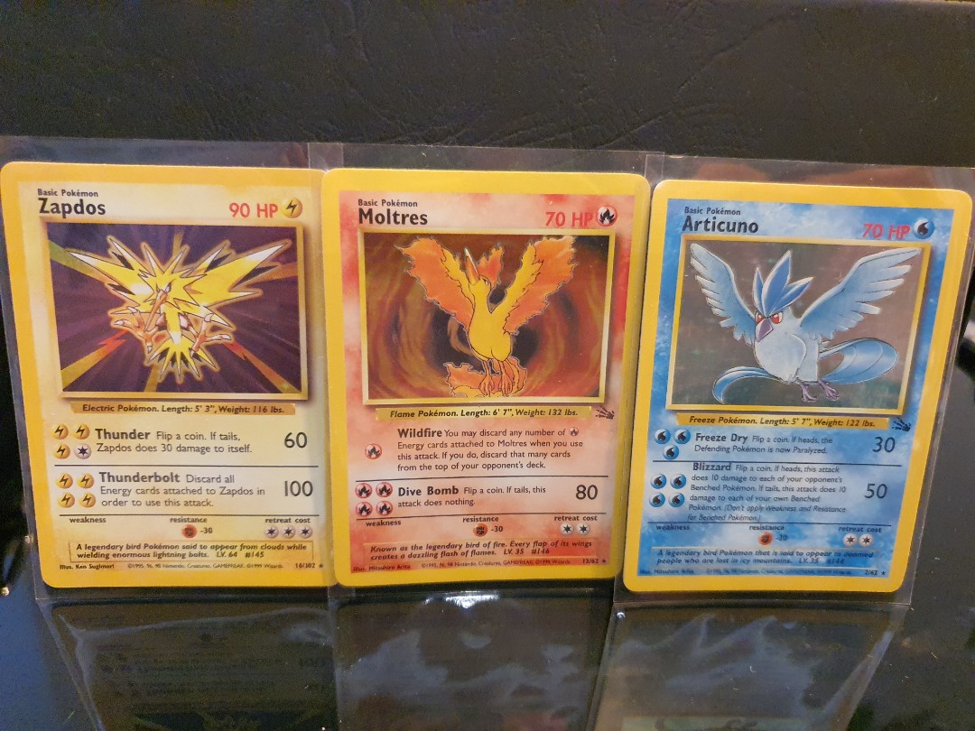 Pokemon Base set, Fossil set Holo. Legendary birds. ARTICUNO AND
