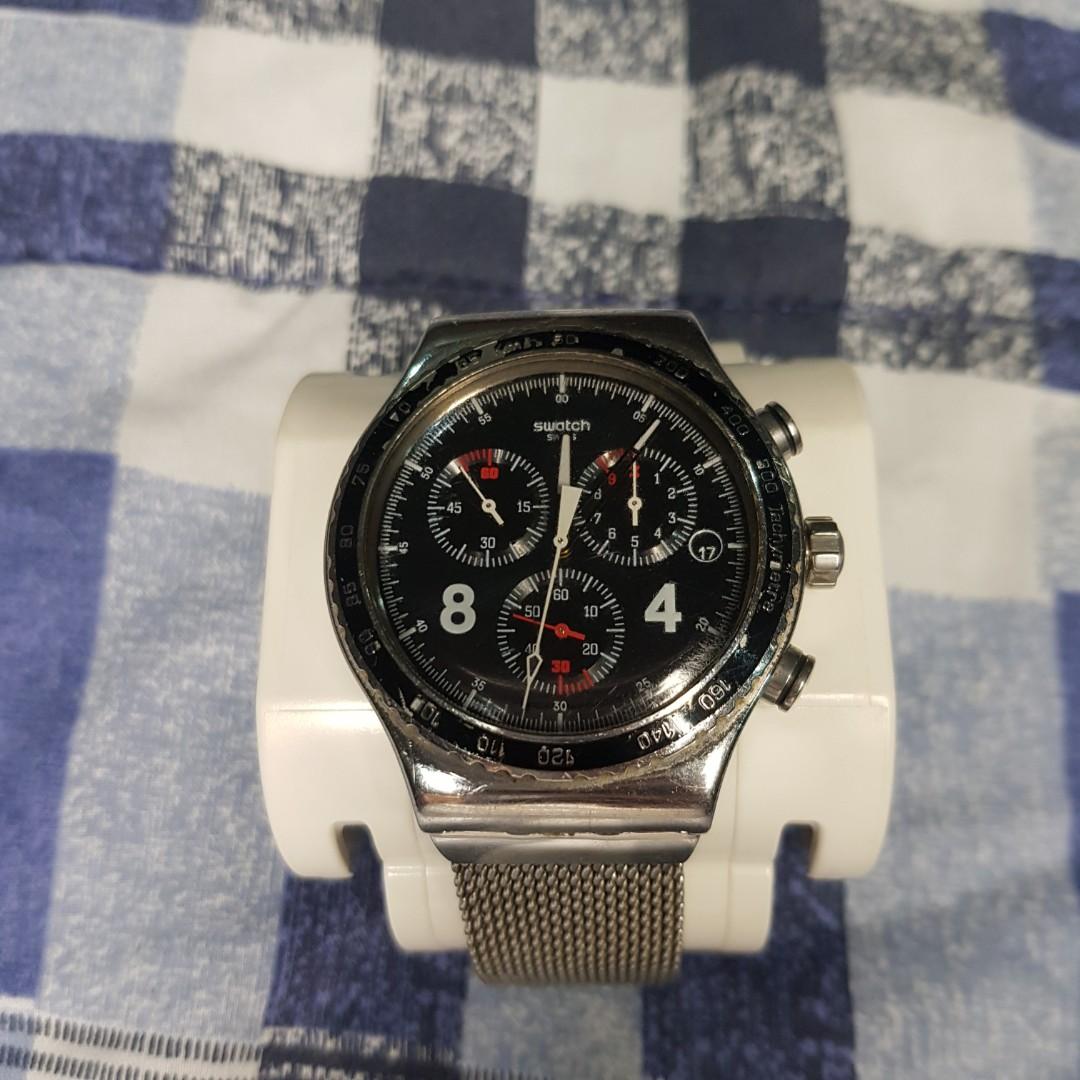 Pre Loved Swatch Blackie Chronograph YVS401G Watch