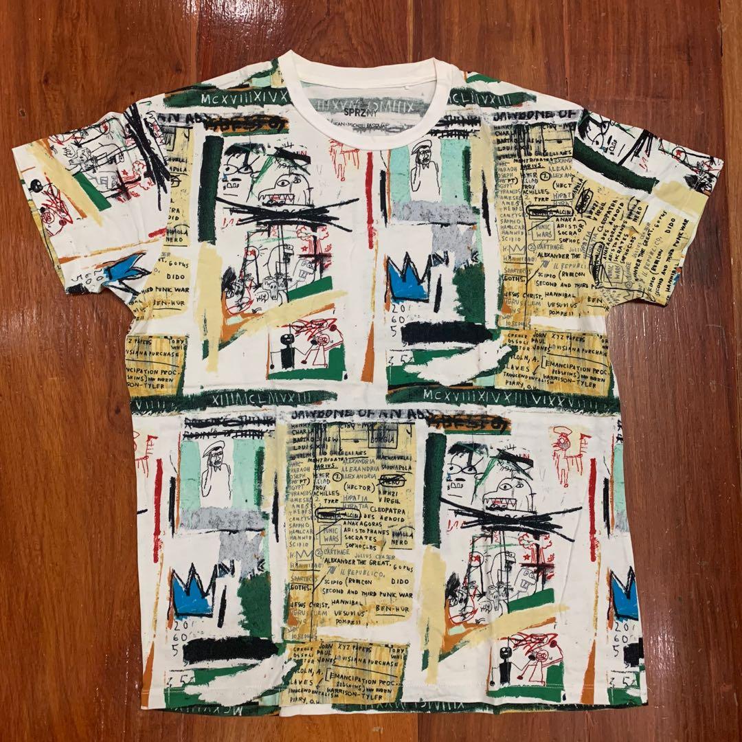 Uniqlo X Jean Michel Basquiat Cartoon Print White T Shirt Men S Fashion Tops Sets Tshirts Polo Shirts On Carousell