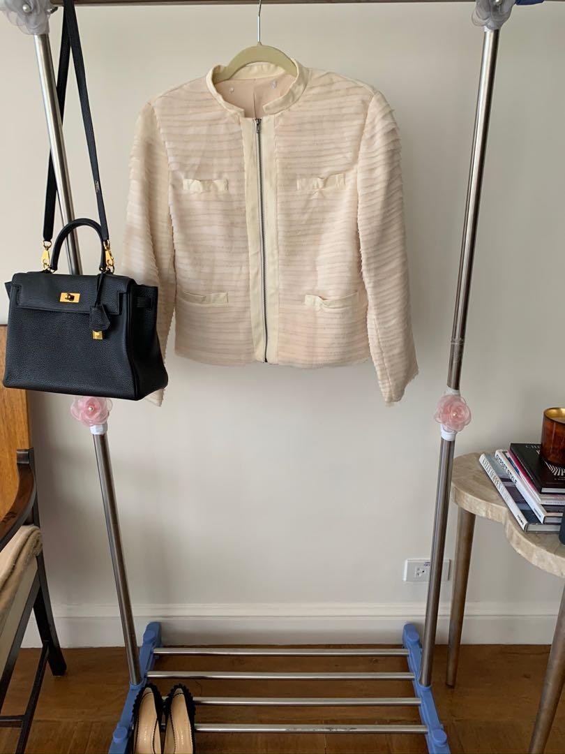 cream chiffon jacket