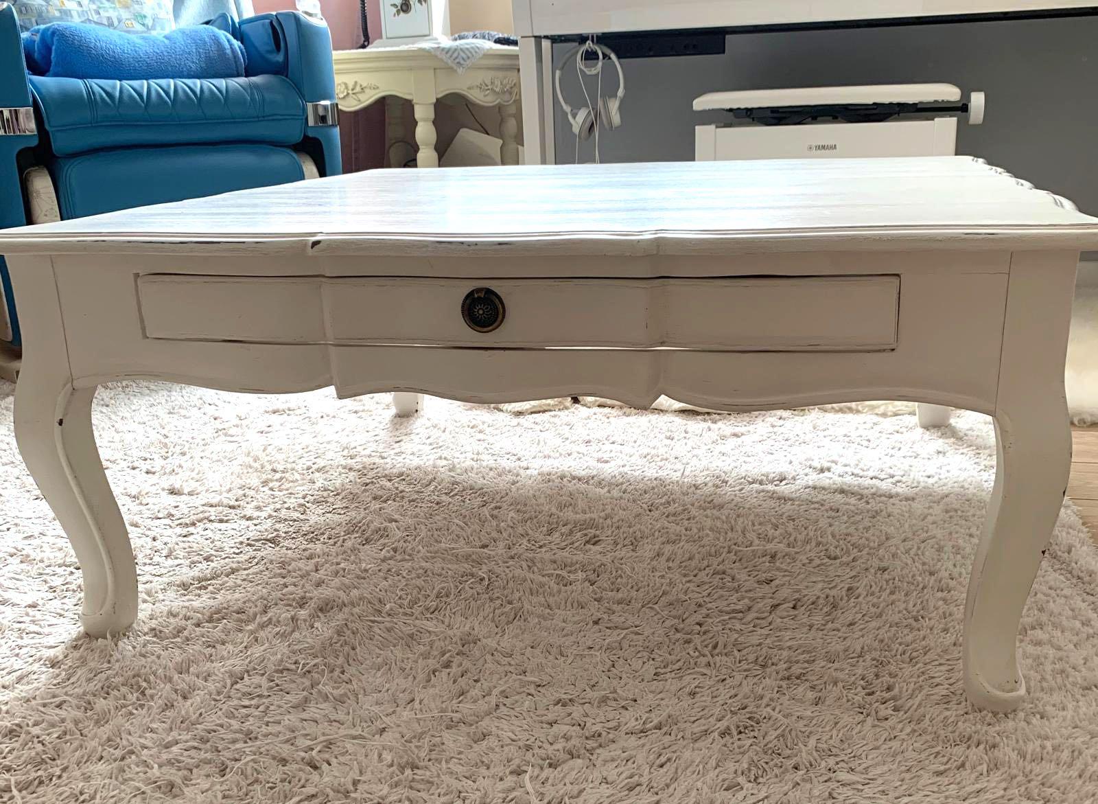 White Wooden Distressed Coffee Table Furniture Home Living Furniture Tables Sets On Carousell