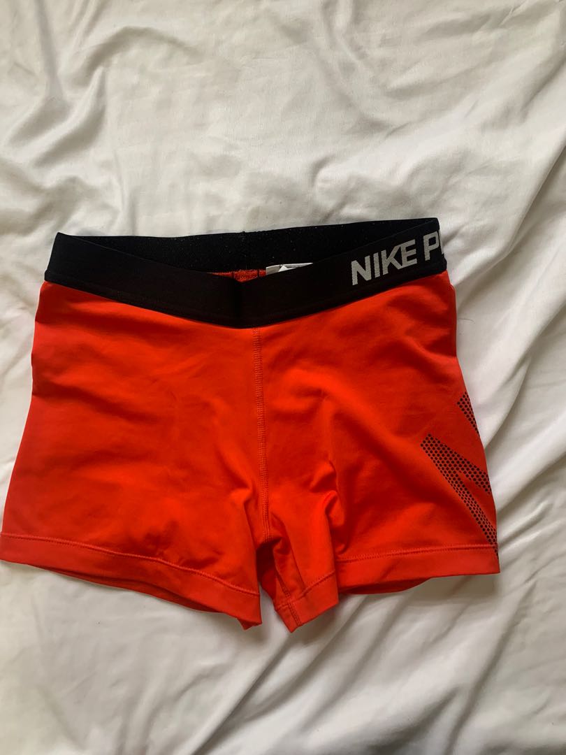 red nike pro shorts