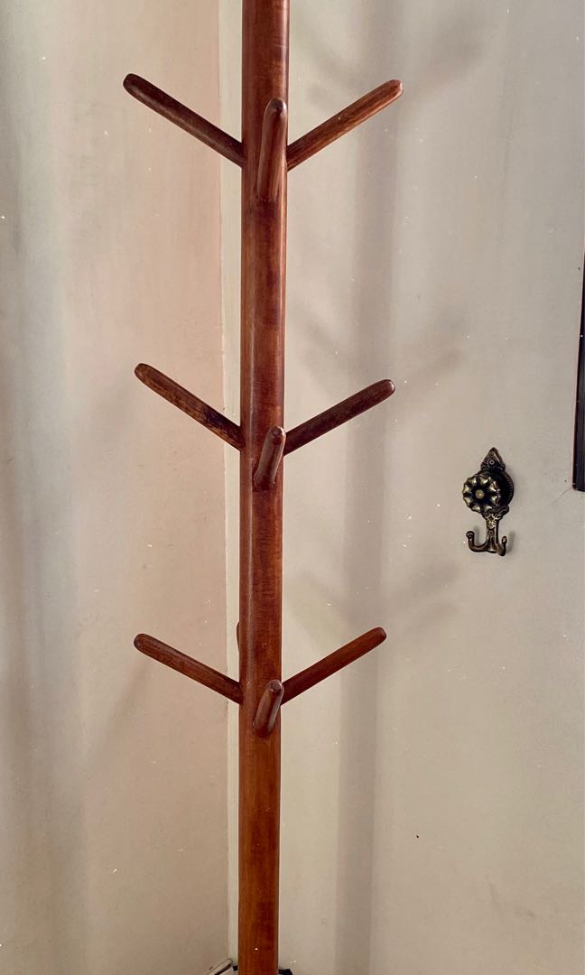 Wood Coat rack solid wood Furniture Home Living Furniture Shelves Cabinets Racks on Carousell