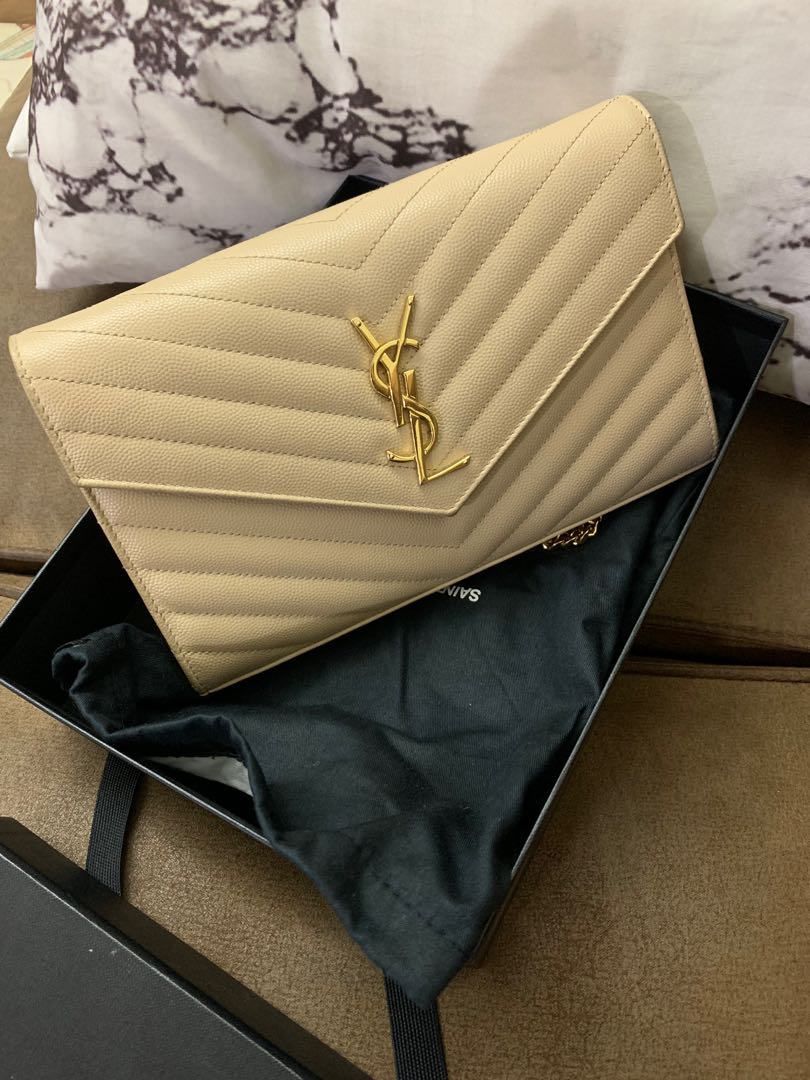 YSL Monogram Wallet on Chain, Luxury, Bags & Wallets on Carousell