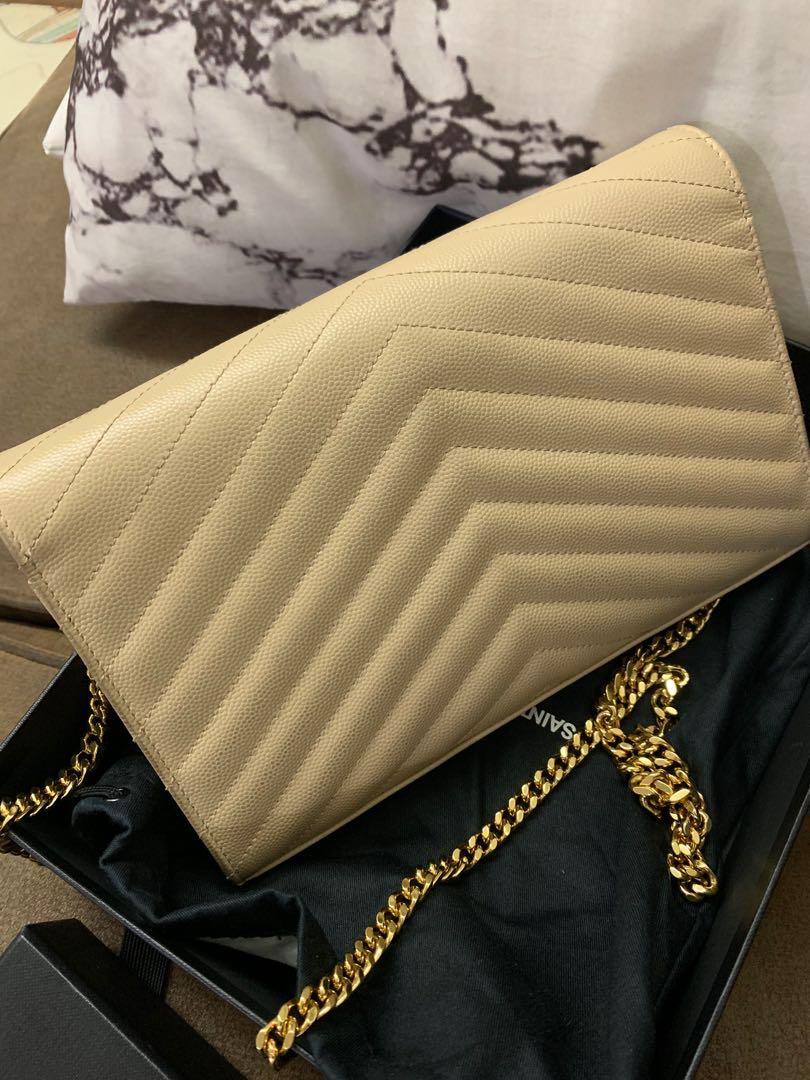 YSL Monogram Wallet on Chain, Luxury, Bags & Wallets on Carousell