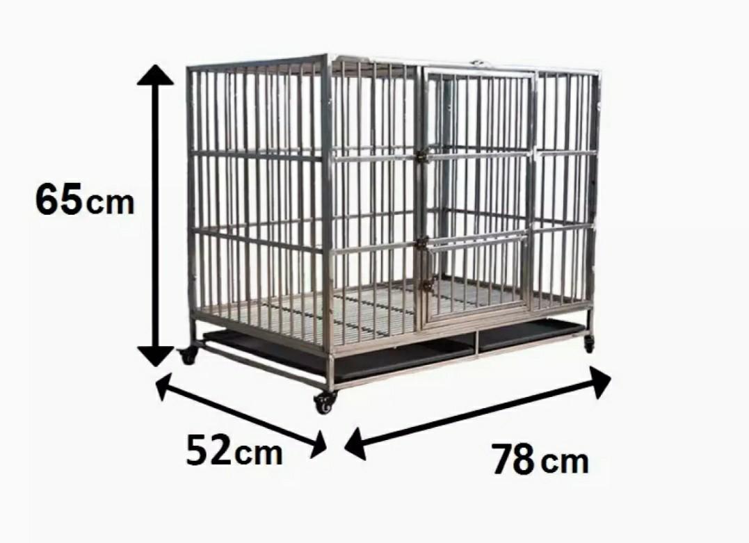 202 stainless steel dog cat cage size 78 x 52 x 65 cm