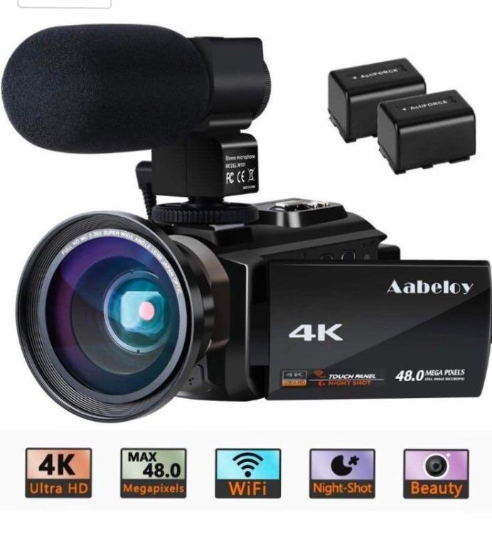Video camera lakasara camcorder full hd 1080p 30fps wifi camera camcorders with external microphone and wide angle lens on sale