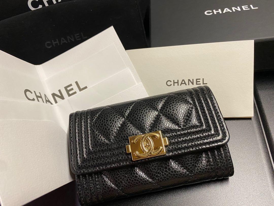 Chanel boy sales flap card holder