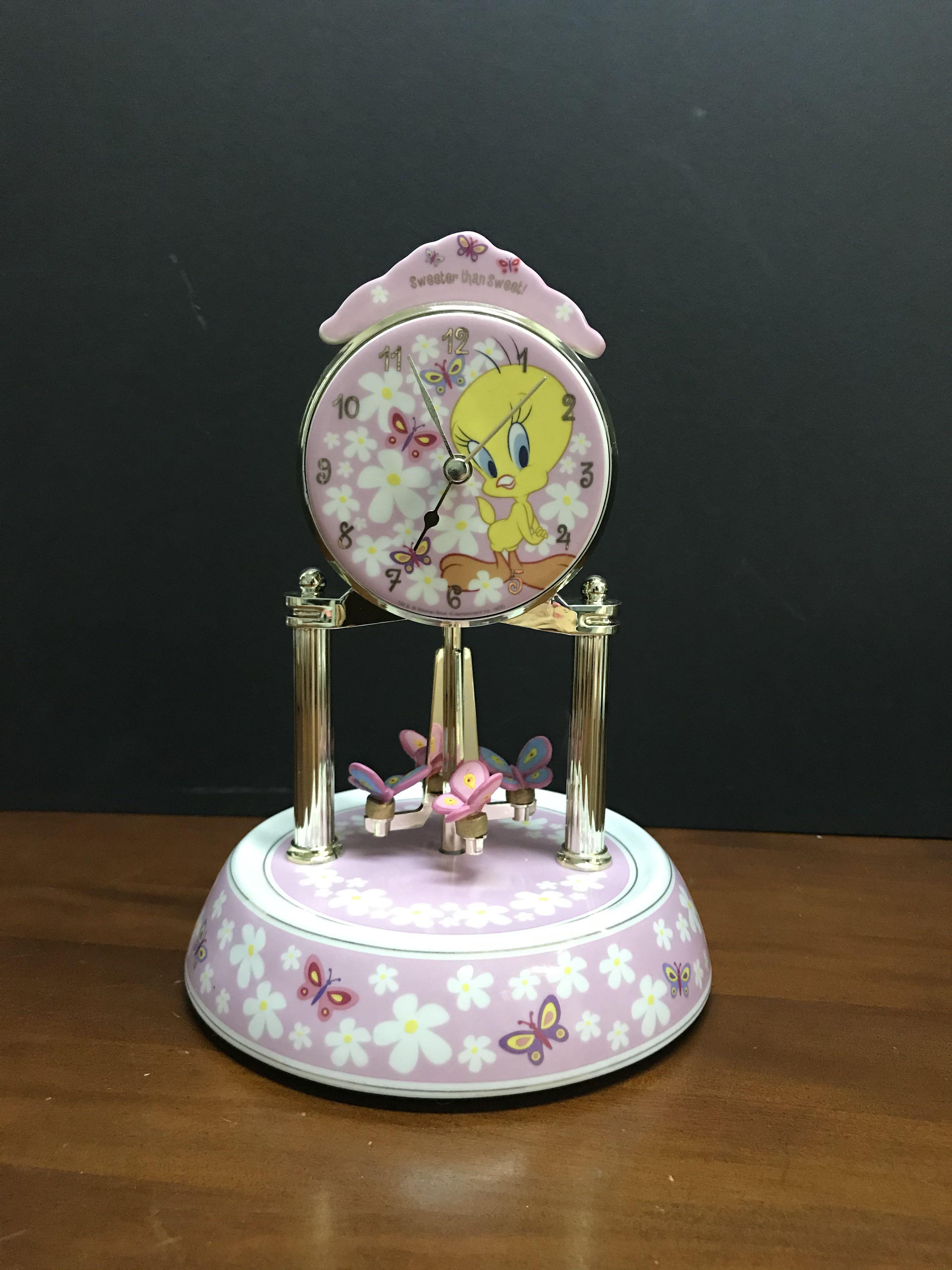 出口美國] 正版(華納) 翠兒陶瓷鐘轉轉鐘Looney Tunes Tweety Porcelain