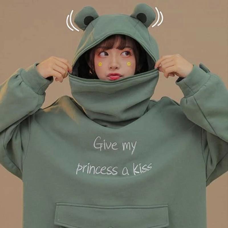 Cute sales frog hoodie