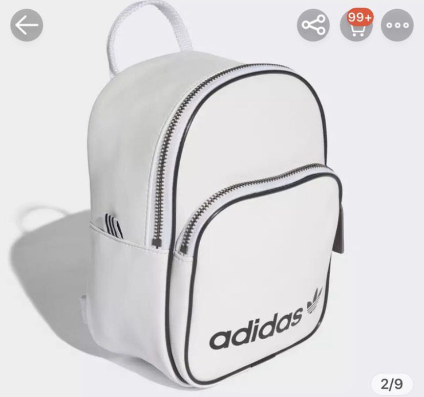 Adidas originals mini backpack sales in white faux leather