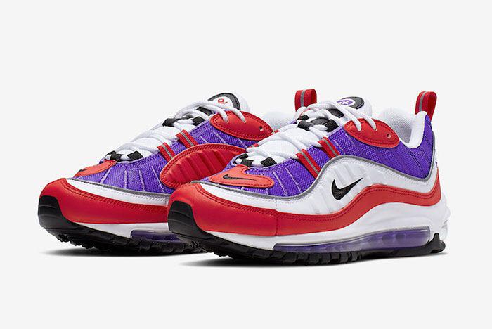 Air max 98 trainer white store / black / psychic purple