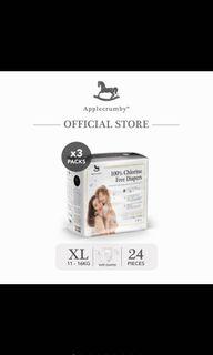 Applecrumby chlorine free Tape XL size baby diaper x6 (1carton)