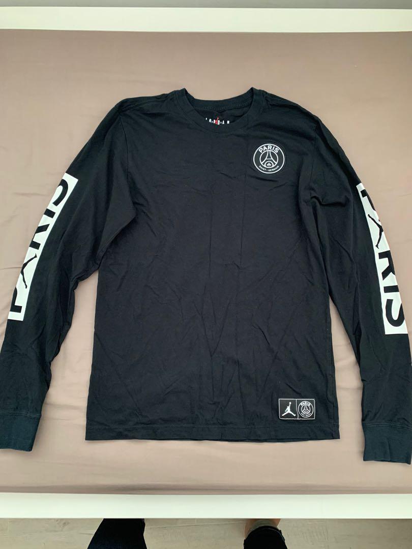 psg black jordan jersey long sleeve