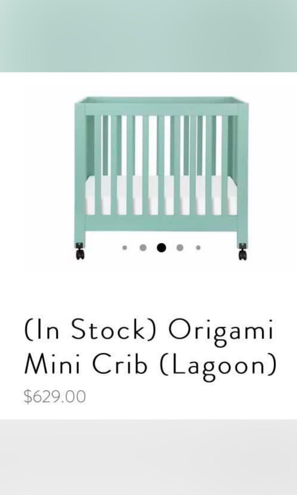 Babyletto origami mini crib lagoon on sale