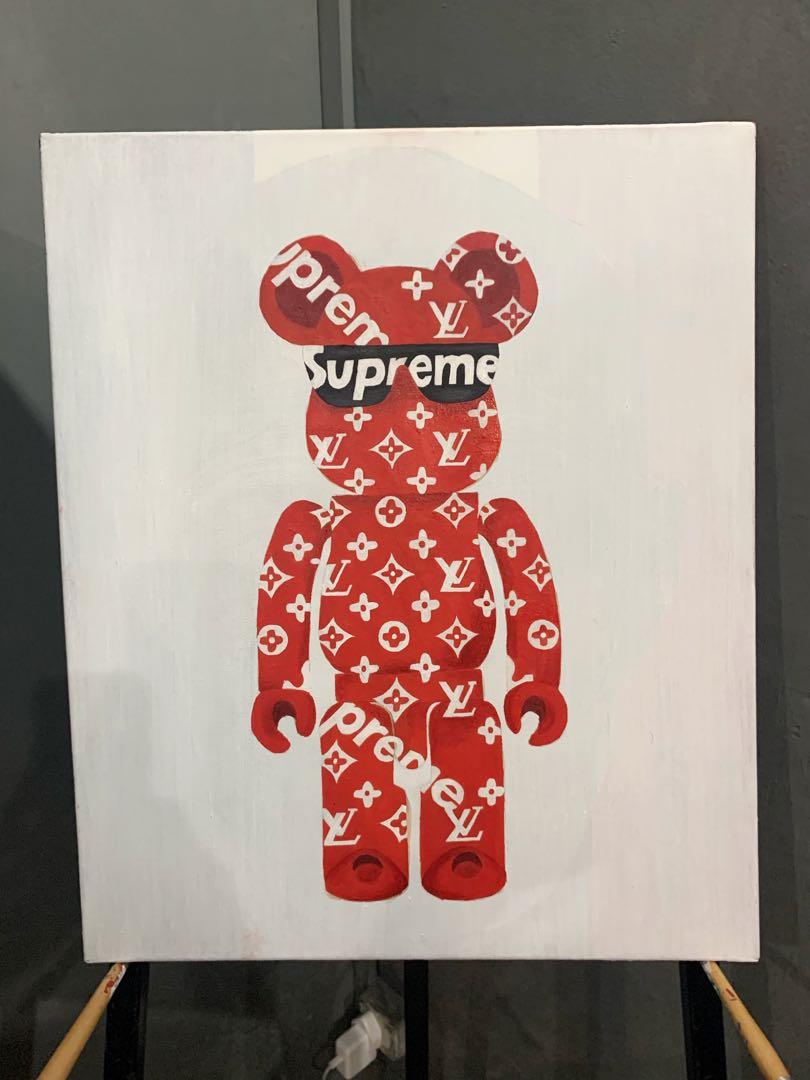 Bearbrick Custom Luis Vuitton Pattern Red 1000%