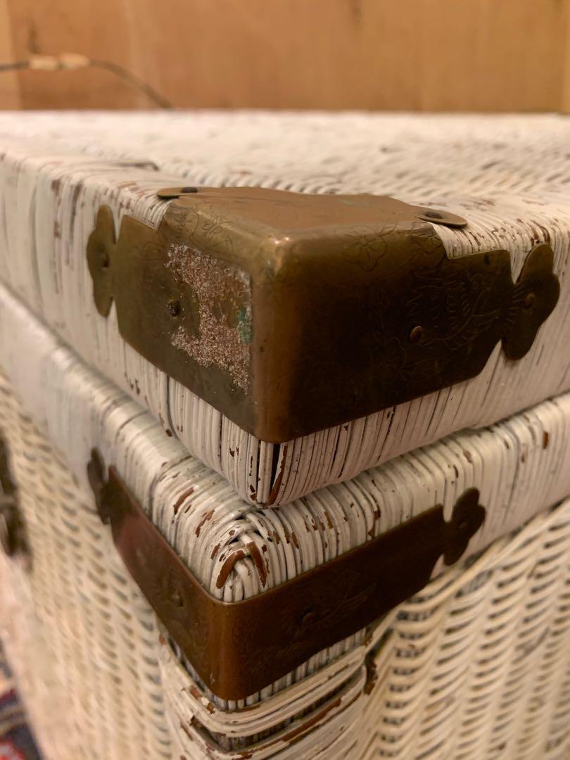 Cane storage box/chest white, Furniture & Home Living, Home Improvement