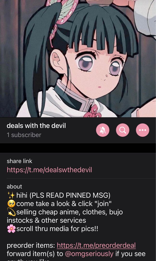 cheap/free/giveawaytelegram channel for anime/ bujo