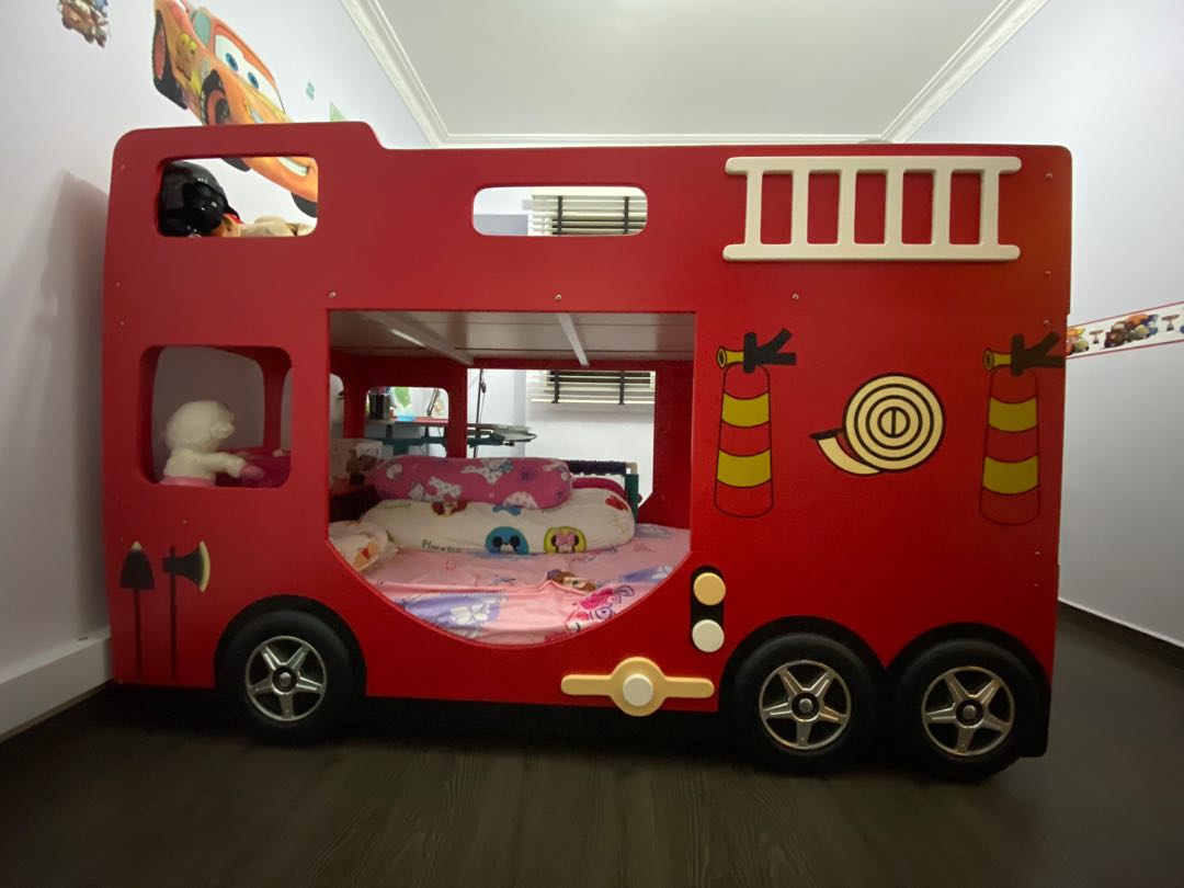 Children Fire Engine Double Deck bed, Babies & Kids, Baby Nursery