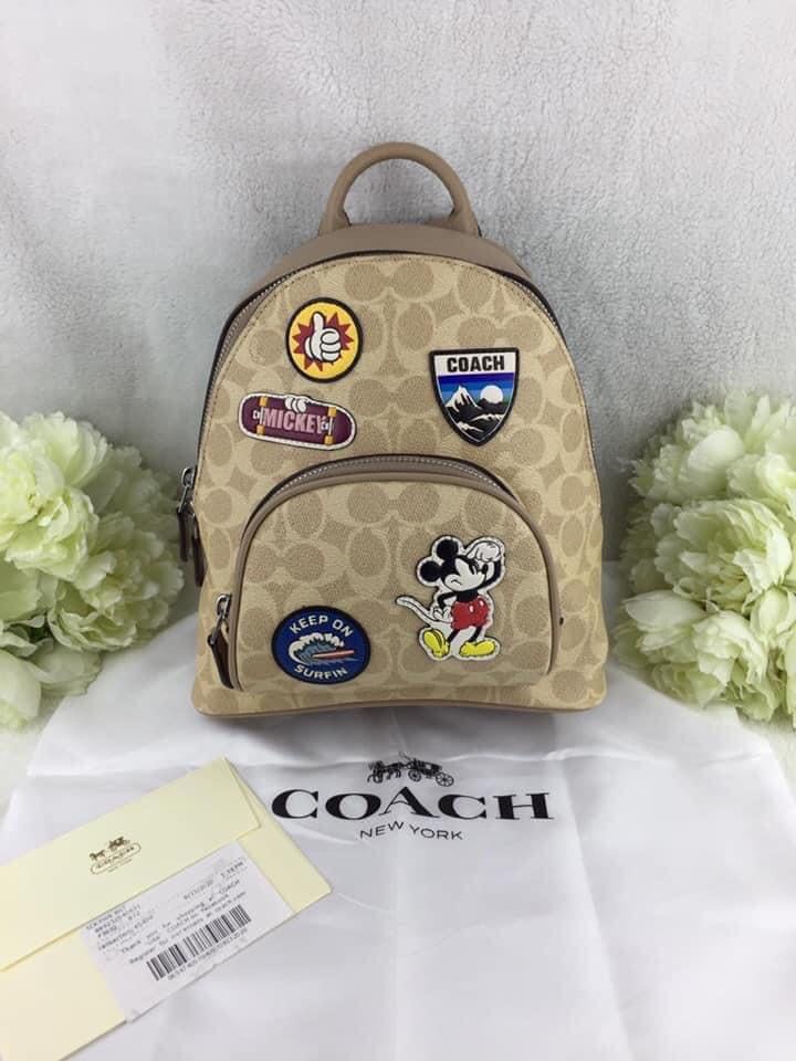mickey mouse patch campus backpack by coach