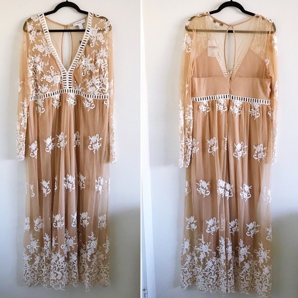 Forever 21 embroidered lace maxi dress shop