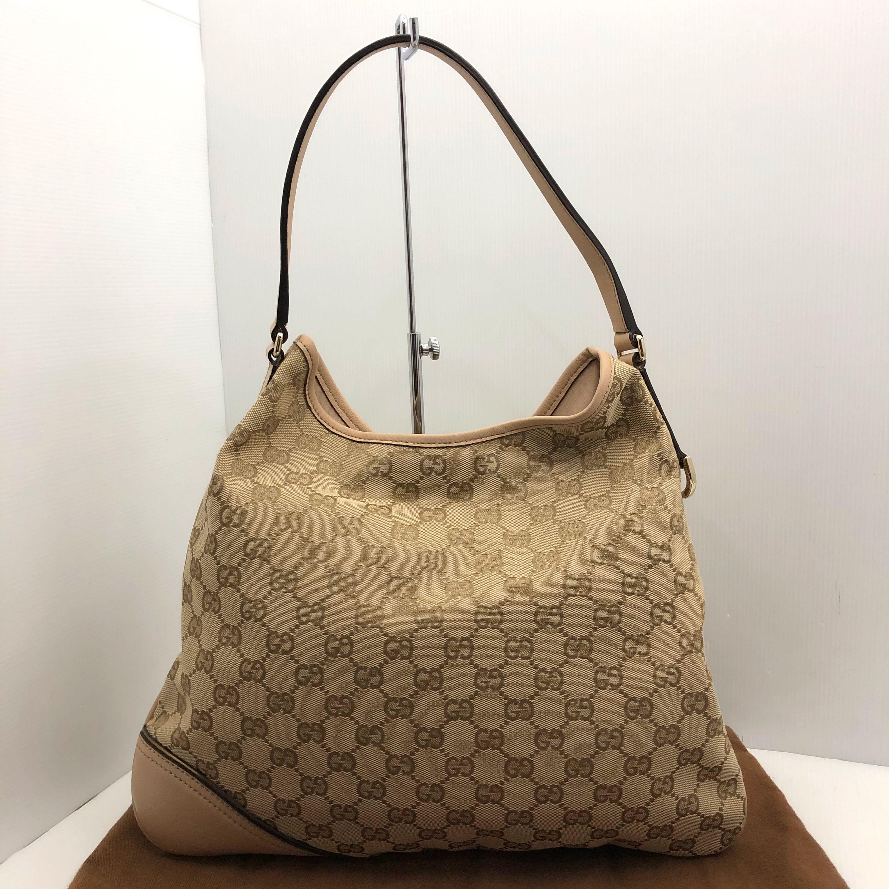 Auth GUCCI Interlocking Shoulder Bag Beige GG Canvas Leather 169947 Used
