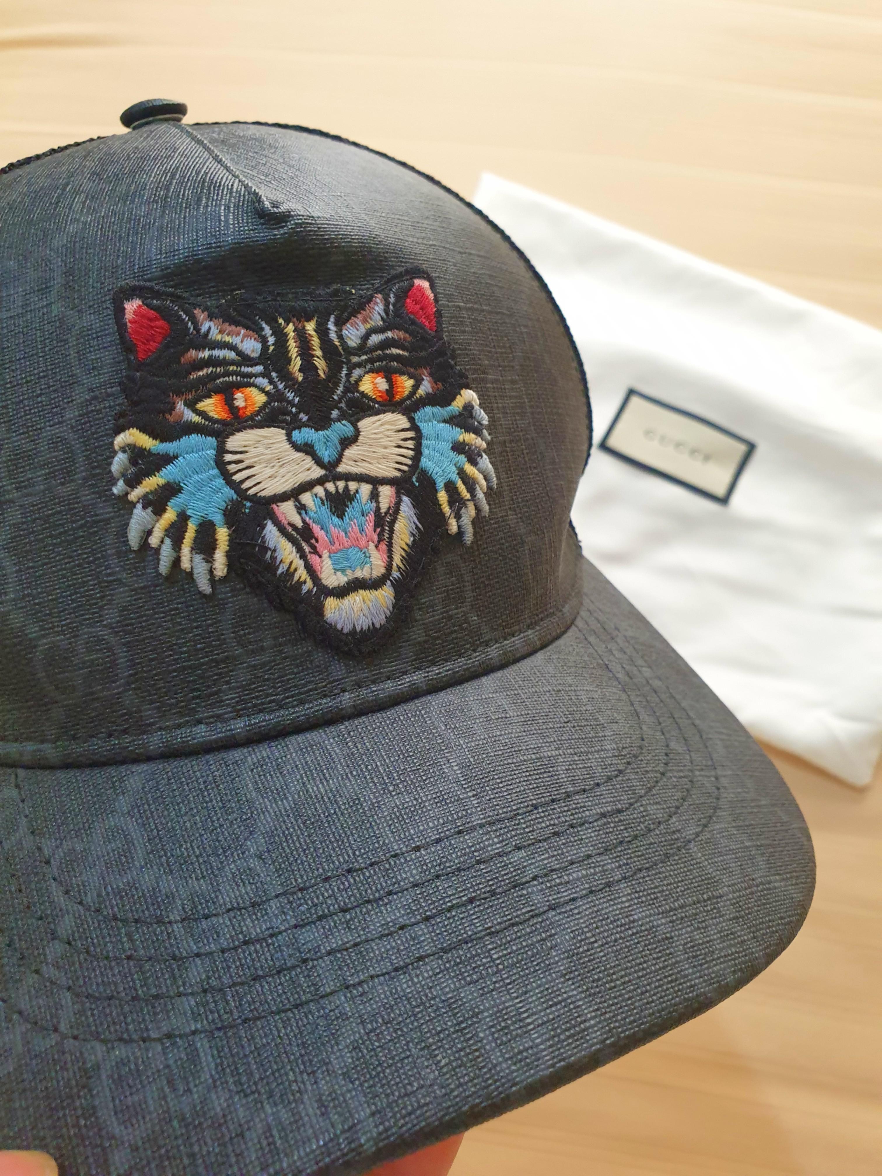 Gucci Angry Cat Hats embroidery