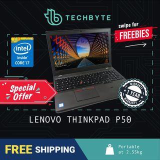 Lenovo Thinkpad P50 - 15.6" - Core i7 6820HQ - 16GB RAM - 256GB SSD