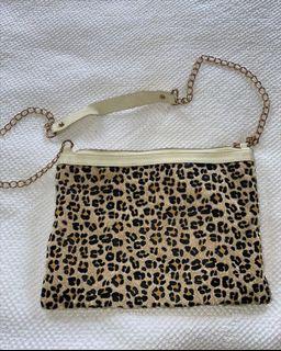 Leopard print satchel bag