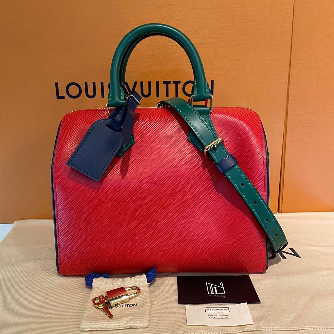 Louis Vuitton Red/Green Epi Leather Limited Editoin Speedy 25