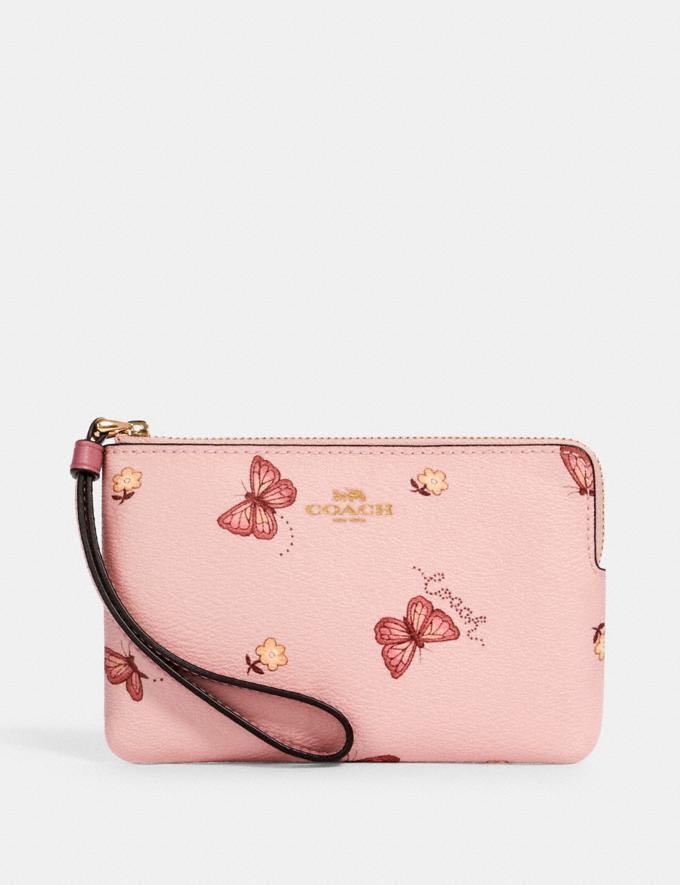 coach double zip wallet with butterfly print