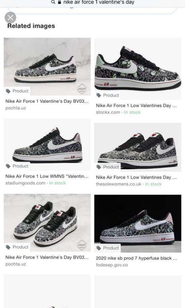 Nike Air Force 1 Valentine Day 2020, Fesyen Wanita, Sepatu di Carousell