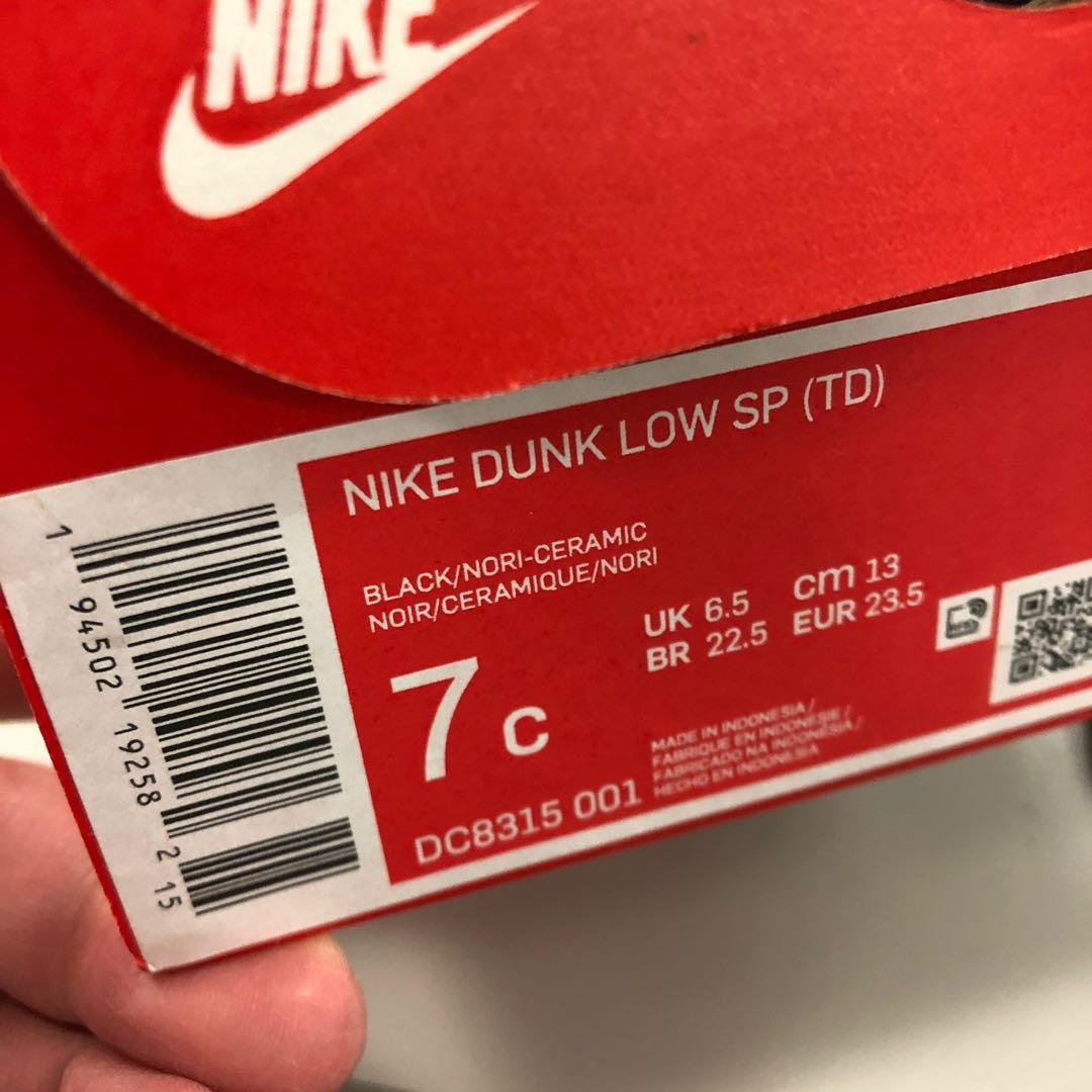 Nike Dunk Low SP (TD) ceramic / 7C, 兒童＆孕婦用品, 嬰兒及小童流行