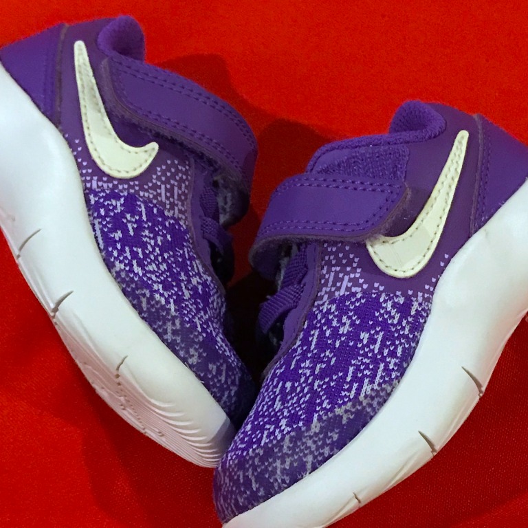 SUMMER PRICE DROP NIKE FLEX Contact Size US 4C 15cm Toddler Shoes Purple White