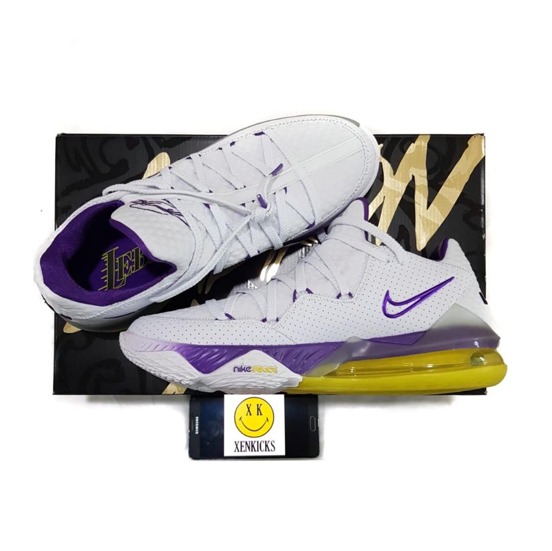 Nike Lebron 17 Low Lakers Home White Purple Yellow Men s