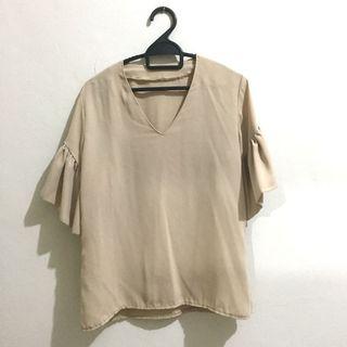 Nude Beige Top Blouse Not Zara shopatvelvet