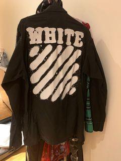 Off-White Leather Varsity Jacket (FW2021 Laboratory Of Fun), Luxury,  Apparel on Carousell