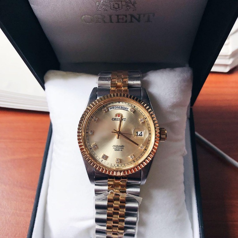 ORIENT President Classic automatic sapphire two tone gold watch model EV0J002C Luxury Watches on Carousell