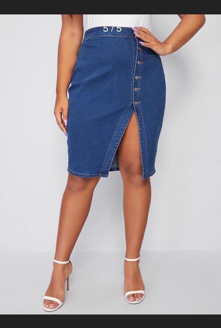 Plus denim skirt Clearance
